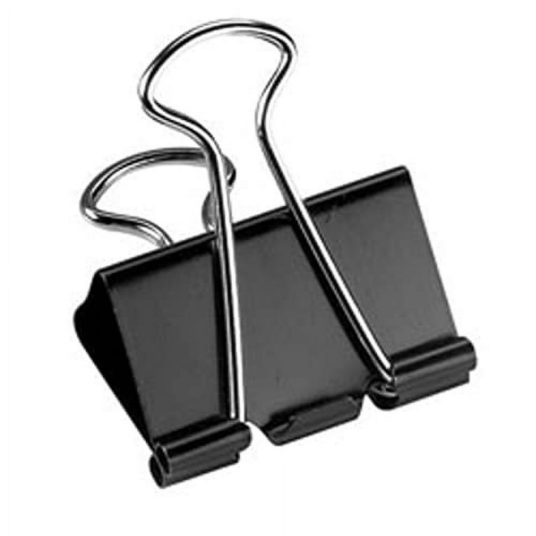 40 Pack Medium Binder Clips - 1.25 Inch Black Tempered Steel Paper Clips For Office, School, Home