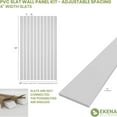 thumbnail image 2 of Ekena Millwork 94"H x 3/8"T Adjustable PVC Slat Wall Panel Kit w/ 4"W Slats, Unfinished (contains 11 Slats), 2 of 7