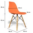 thumbnail image 3 of Set De 4 Sillas Eames Modernas Color Naranja Original Bellair, 3 of 7