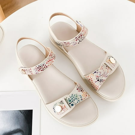 

CAICJ98 Wedge Sandals for Women Summer Gladiator Sandal for Women Open Toe Braided Fashion Casual Rubber Zipper Comfortable Espadrille Flat Sandals Beige