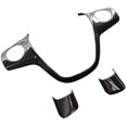 thumbnail image 1 of 3pcs Carbon Fiber Color Steering Wheel Cover Trim Decorative Frame For Focus Escape Mk3 Kuga 2012-2, 1 of 5