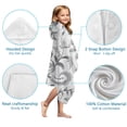 thumbnail image 7 of Gray Pioneer Flower Pattern Hooded Bath Towel，50"x30" for Ages 3 To 12 Kids, Quick Dry Lightweight Soft Microfiber Hood Beach Towel Cover Up for Kids, 7 of 7