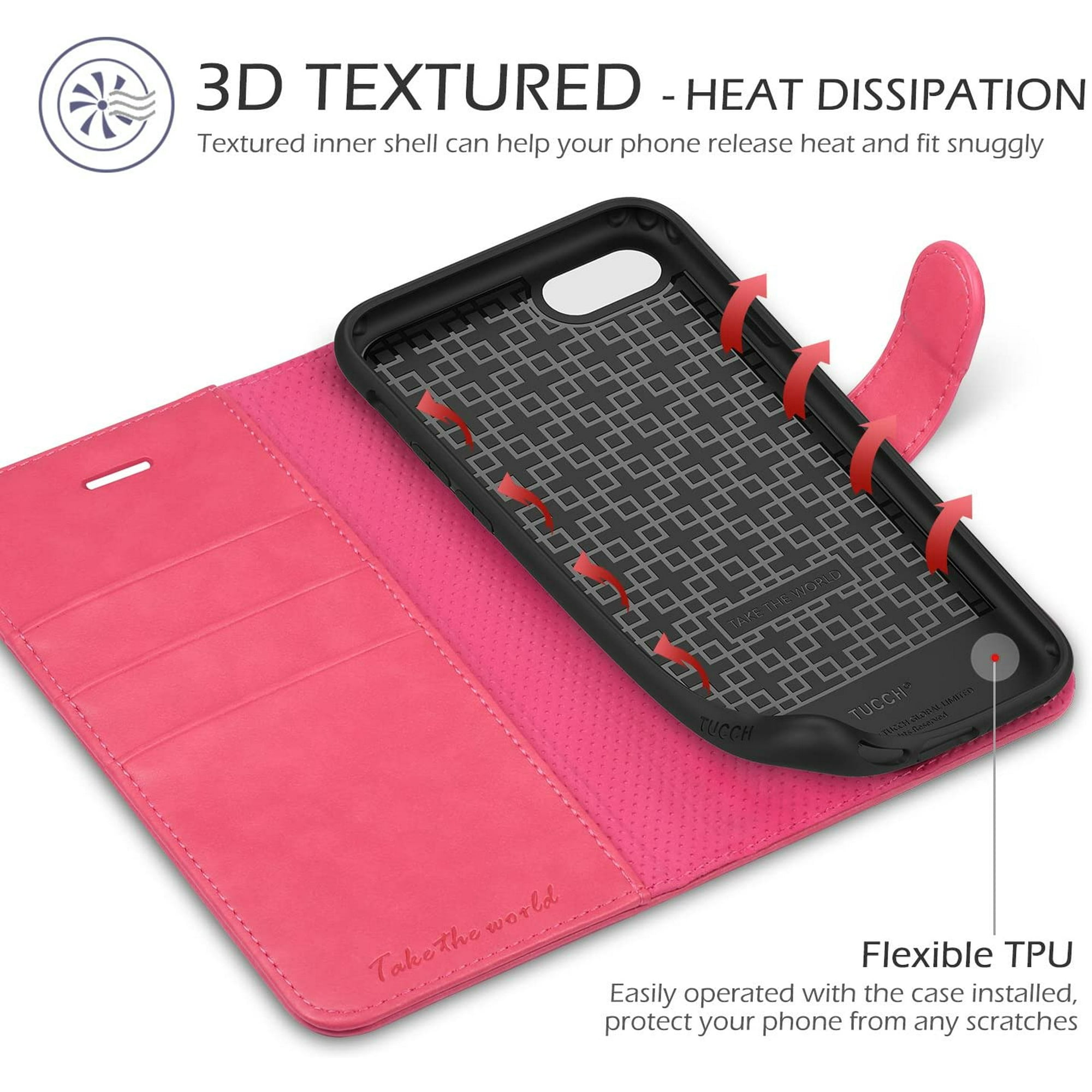 TUCCH iPhone iPhone Wallet Case, Folio Premium Leather Flip