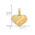 thumbnail image 3 of 14K Yellow Gold Heart with Stars Charm Pendant Necklace and Chain, 3 of 4