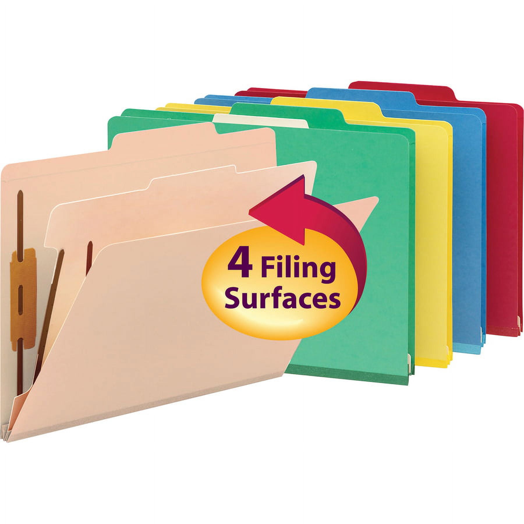 Smead, SMD14001, 2/5-cut ROC Colored Classification Folders, 10 / Box, Blue