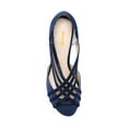 thumbnail image 2 of XYD Women Chic Rhinestone Crossed Strappy Sandals Peep Toe Studded Pumps Low Heel Prom Dance Shoes Size 12.5 Blue, 2 of 4