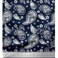 thumbnail image 1 of Soimoi Blue Viscose Chiffon Fabric Floral & Paisley Print Fabric by the Yard 42 Inch Wide, 1 of 3