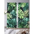 thumbnail image 2 of Palm Leaf Sheer Curtains for Living Room Bedroom Green Tropical Plant Summer Nature Scenery Sheer Curtains 84 Inch Long 2 Panels Set Light Filtering Curtain Window Treatments Drapes for Dining Room, 2 of 6