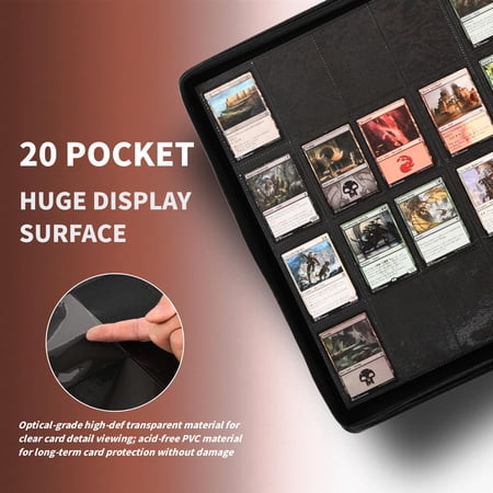 2000 Pockets Trading Card Binder 20-pocket Ablum Compatible With Mtg Sports Cards & Other Standard Size (green)
