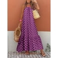 thumbnail image 4 of Kishawna Womens Boho Floral Puff Sleeve Tiered Maxi Dress Long Dresses, 4 of 5