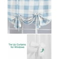 thumbnail image 3 of Buffalo Plaid Blue, Tie Up Curtains for Windows 45 Inch Length Balloon Curtains Kitchen Adjustable Balloon Window Shade Country French Simple White Lattice Tie Up Bathroom Curtain Window 42"x45", 3 of 6