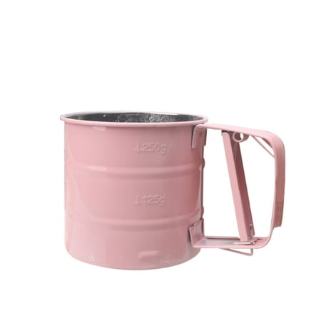 

Thinsont Baking Shaker Sieve Cup Home Bakery Stainless Baking Powder Mesh Design Strainer Filter Flour Sifter Pink