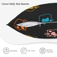 thumbnail image 5 of DouZhe Velvet Decorative Throw Pillow Covers Set of 2, Soft Square Cushion Cover with Invisible Zipper Colorful Animal Pet Paws Printing, 20"x20", 5 of 7