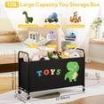 thumbnail image 3 of GRANNY SAYS Toy Storage Organizer, Kids Large Toy Box 135L Metal Toy Chest with Locking Wheels, Black, 3 of 10