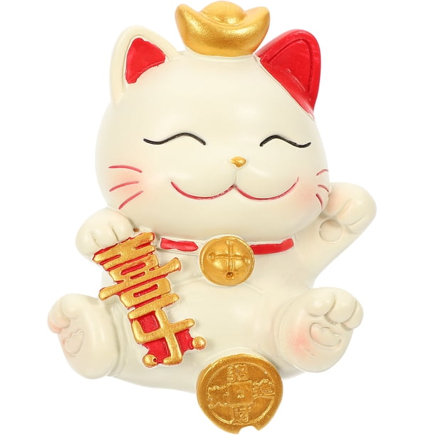 KAKOWELY Figuras de gato de la suerte de resina, decoración de gatos, estatuas de animales de resina