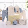 thumbnail image 2 of Gibobby Newborn Rompers Infant Baby Boy Girl Clothes Sets 7 Pcs Cute Warm Jumpsuit Outfits Set Infant Baby Jumpsuit Set For 0-3 Months Infant Winter Clothes Set,Light Blue, 2 of 5
