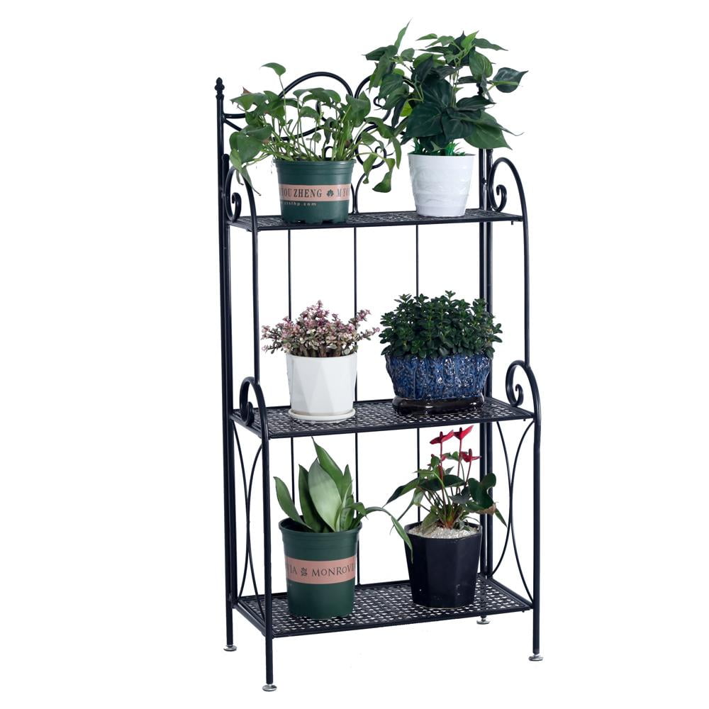 3 Tier Metal Plant Stand, Plant Display Rack, LadderShaped Bakers Rack