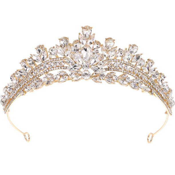 KAKOWELY Corona de boda con diamantes de imitación, corona de novia, diadema, tocado de novia para cumpleaños, graduación
