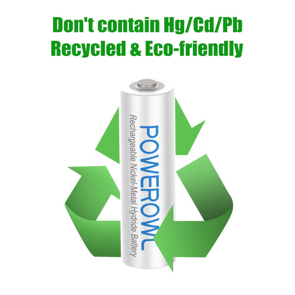 Buy Powerowl Rechargeable AAA Batteries 1000 mAh NiMH 16 Pack Powerowl