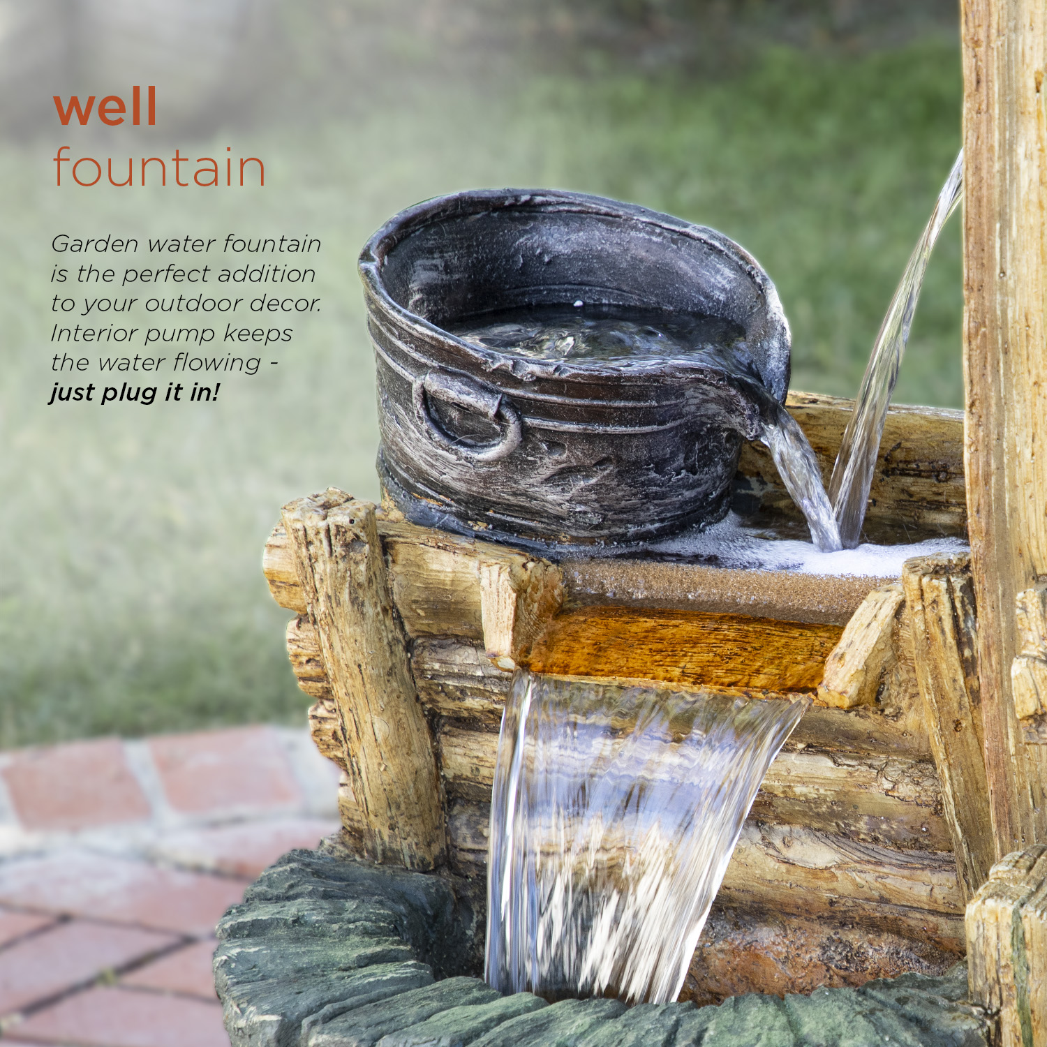 Alpine Corporation Water Well Fountain Fountain
