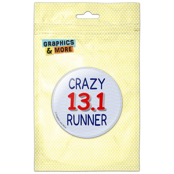 Crazy 13.1 Runner Marathon Refrigerator Button Magnet
