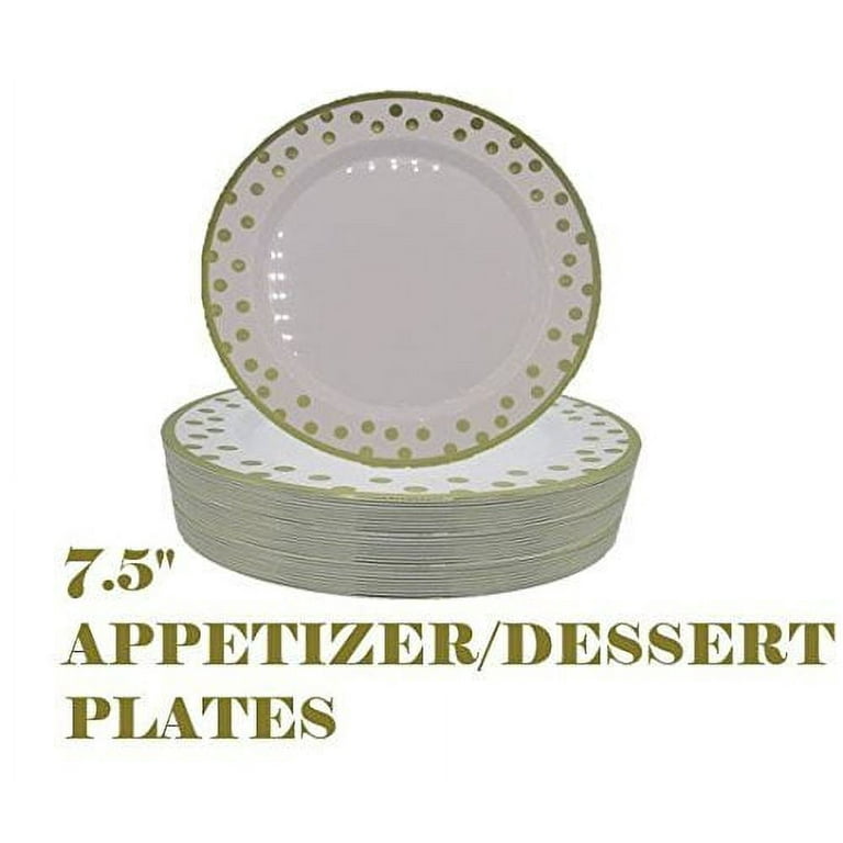 50 PCS Disposable White Uncoated Paper Plates - 5/6/7/8/9 Inch Large  Decorative Craft Paper Plates, Dessert Appetizer Wedding Plates