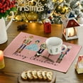 thumbnail image 3 of mubwai Pink Watercolor Nutcrackers Xmas Balls Merry Christmas Placemats Set of 4, 12x18 Inch Seasonal Winter Holiday Table Mats for Party Kitchen Dining Decoration, 3 of 6