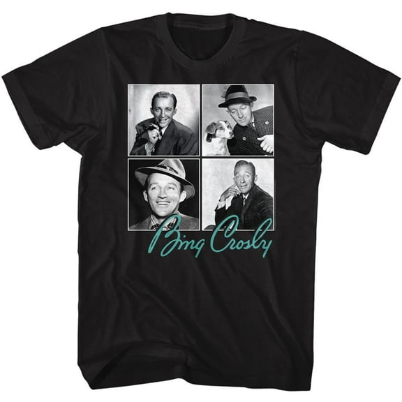 Bing Crosby 4 Square Black Adult T-Shirt