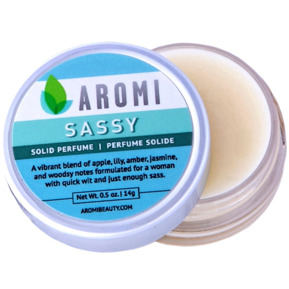 Aromi Sassy Solid Perfume | Fresh & Clean Fragrance, Apple, Jasmine, Amber Scent, Wax Parfum (Sassy)