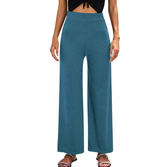 Ketyyh-chn99 Sweatpants Women Women Casual Wide Leg Casual Style Pants High Waist Smocked Trousers with Pockets