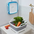 thumbnail image 4 of Kripyery Folding Vegetable Washing Basket with Integrated Drain Plug Multifunctional Space-saving Storage Kitchen Washbasin, 4 of 8