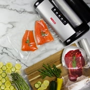 Nesco Vacuum Sealer Machine, Automatic Food Sealer With Accessory Port for Sealing Jars/Canisters, Built‑In Roll Storage & Cutter, Includes (2) 10 ft Rolls, For Pantry Storage & Preserving Leftovers