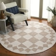 thumbnail image 2 of SAFAVIEH Ebony Alastar Checkered Area Rug, Beige/Ivory, 6' x 6' Round, 2 of 10