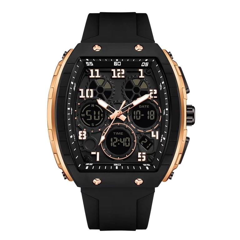 Findtime Men's Dual Time Quartz Watch with Rectangle Dial photo 7
