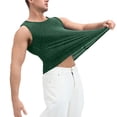 thumbnail image 4 of USNSM Men's Glitter Tank Top Sleeveless Mesh Shirt Slim Fit Muscle Tees Sparkly Disco Tanks for Clubwear Waistcoat Green S, 4 of 5