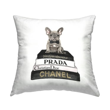 Stupell Industries Dog & Glam Books Decorative Printed Throw Pillow, 18 x 18