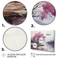 thumbnail image 3 of Designart "Lakeside Charm Purple Cherry Blossom Tree II" Landscapes Framed Wall Art - Modern Farmhouse Purple Tree Cherry Blossom Entryway Framed Wall Art Print, 3 of 6