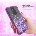 thumbnail image 5 of LG Stylo 4 Case, LG Stylo 4 Plus Case, LG Stylo 4 Phone Case,Three Layer Hard Clear Glitter Sparkle 3D Flowing Liquid Heavy Duty Sturdy Shockproof Protective Bling Case for LG Stylo 4 - Purple, 5 of 6