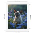 thumbnail image 2 of Paint By Numbers Kit for Adults Beginner - DIY Blue Eyed Cat In Floral Meadow Canvas Painting Kits for Adults, Frameless Paint By Number for Adults for Home Wall Decor 16x20 Inch, 2 of 7