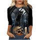thumbnail image 1 of Camisas Para Mujer Camisetas de Gran Tamaño Manga Larga Clásico Cosplay Novedad Impreso Tops Cómoda Blusa de Cuello Redondo Odeerbi ODB133612, 1 of 5