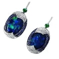 thumbnail image 5 of K-KED 925 Silver Fire Opal White Topaz Woman Ear Hook Earrings Dangle Drop Jewelry-#1, 5 of 6