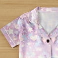 thumbnail image 5 of Edvintorg Children's Girls Pajamas Summer Short Sleeve Shirt and Shorts Sets Cute Love Print Satin Sleepwear for Girls Home Clothing 2-8 Years, 5 of 7