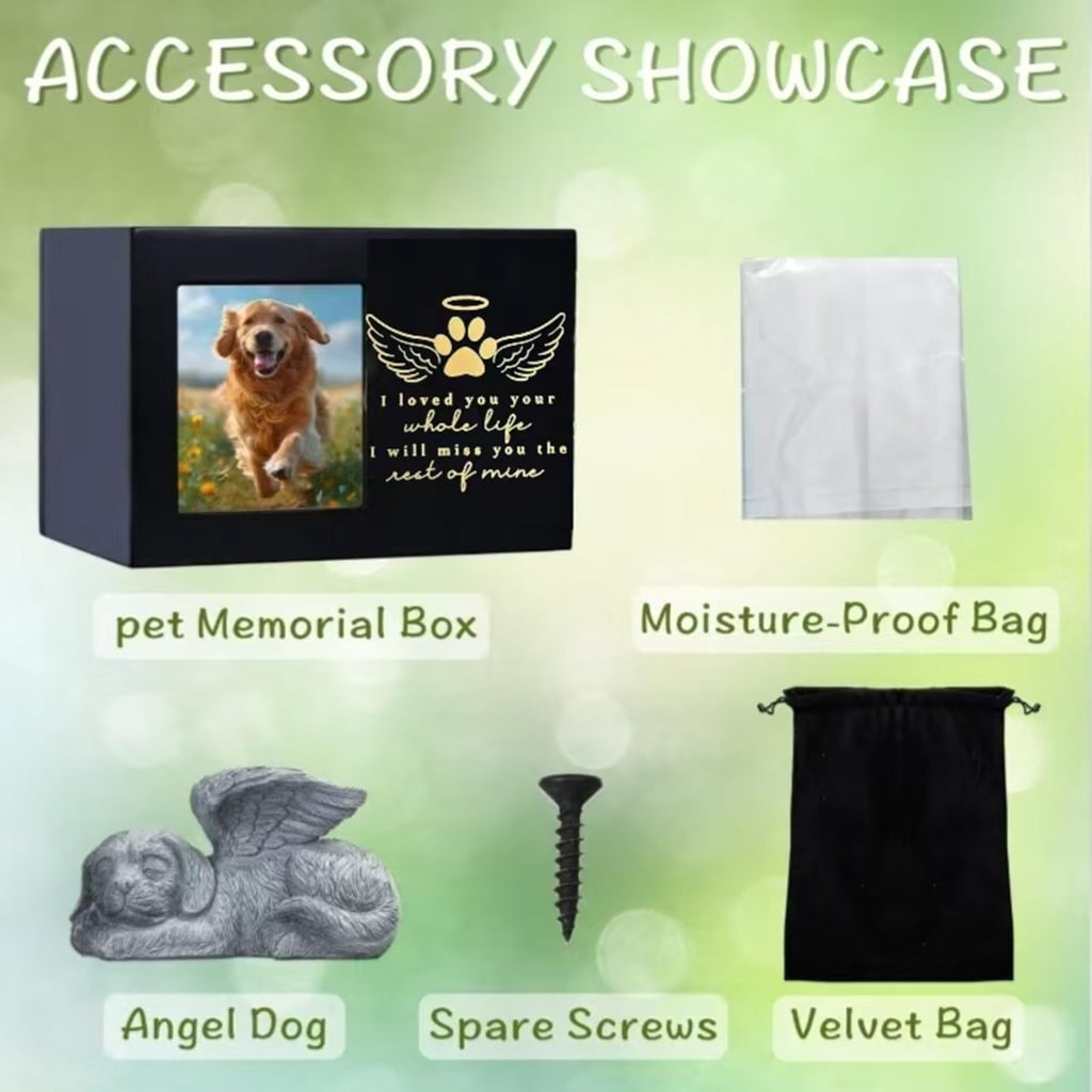 Resins Pet Cremation Urn Ashes Urns Dogs Memorials Caskets Funeral Photo Frame for Memorializing Cats and Dogs