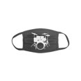 thumbnail image 1 of Drummer Face Mask, Drumset, Gift For Drummer, Percussion, Drumming Gift, Musician Face Mask, Drumming Apparel, Percussionist Mask, Music, Grey (White Text), 1 of 1