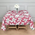 thumbnail image 3 of Red Daisy Flower Green Centers Pattern Square Tablecloth,Waterproof Square Table Cover,Wipeable Spillproof Washable Table Cover for Home Kitchen Party Decor 52"x52"(132x132cm), 3 of 6