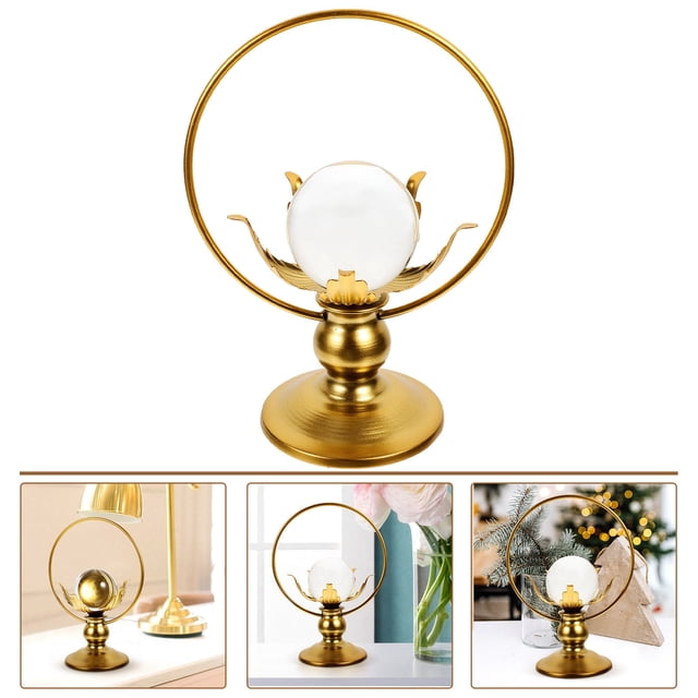KONTONTY Boule de Cristal Décorative avec Support Rond Option de Cristal pour Familles 1Ensemble