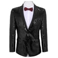 thumbnail image 6 of COOFANDY Mens Sequin Sport Coat Suit Jacket Stylish Shawl Lapel Glitter Blazer with Pockets, 6 of 9