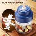 thumbnail image 5 of Electric Mini Garlic Chopper Set, Electric Garlic Chopper, Ulti-Functional Portable Vegetable Cutter Set, 250/ 320ml For Chili Onion Ginger Celery (Green,250mm), 5 of 8