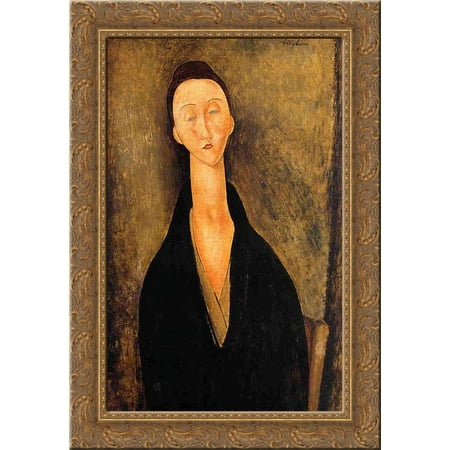 Lunia Czechowska 19x24 Gold Ornate Wood Framed Canvas Art by Modigliani, Amedeo