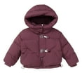 thumbnail image 2 of YHAJDS Kids Puffer Jacket Solid Color Hooded Thickened Warm Coat Long Sleeved Casual for 5-14 Years Boys Girls Winter, 2 of 5